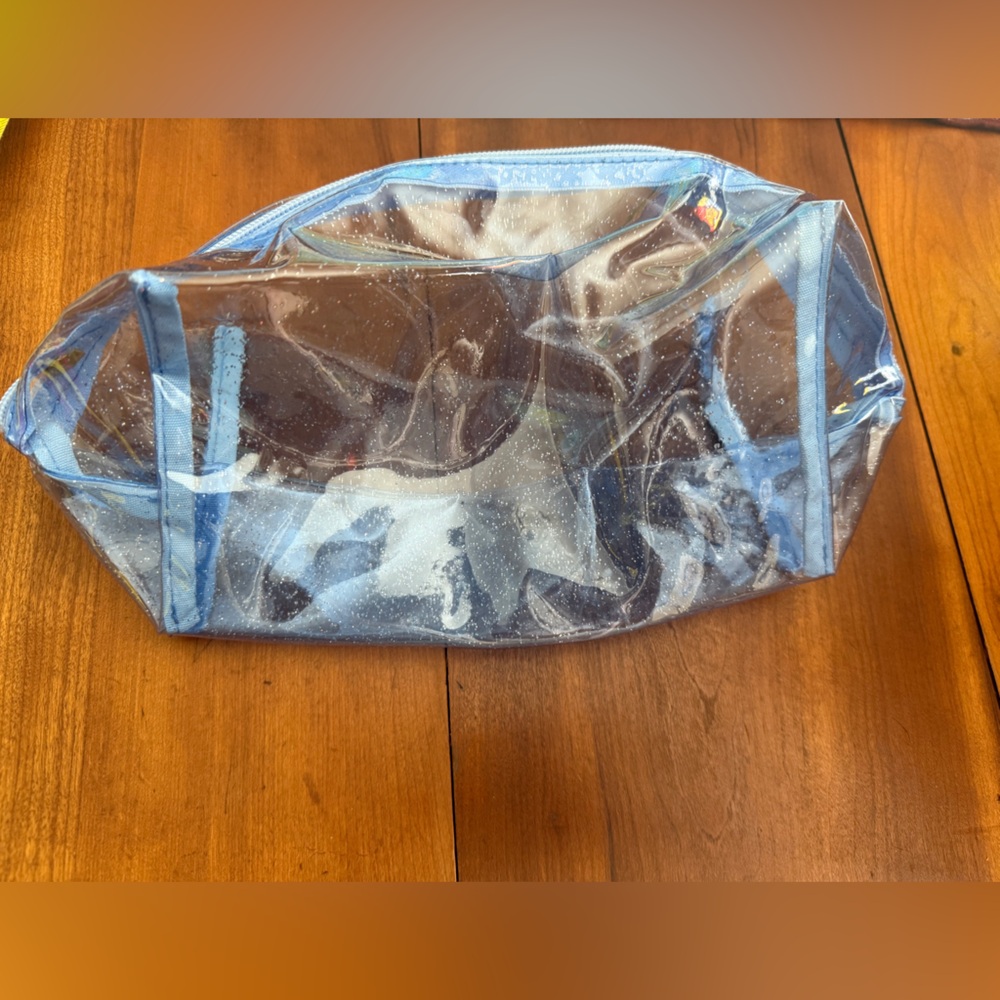 ❤️3/$25 Ulta Blue Clear Jelly Glitter cosmetics bag